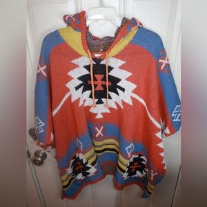 Hooded Sweater Poncho SIZE MEDIUM